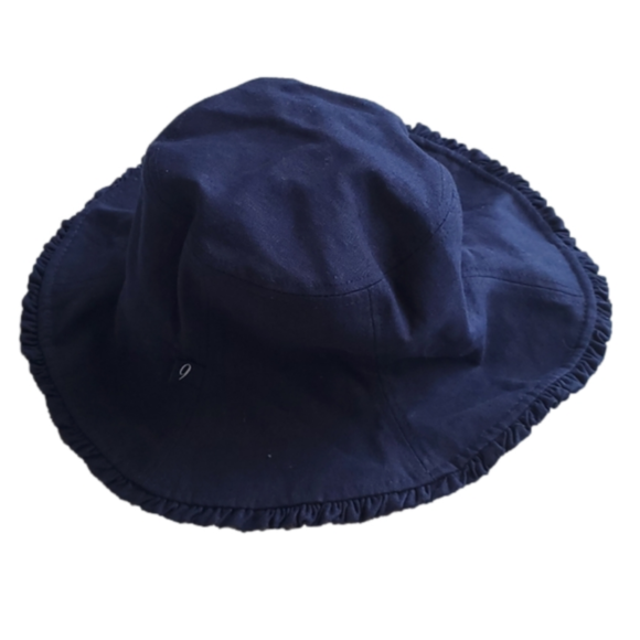 NINE WEST Reversible Hat Navy and White Curled Edge WOMENS One Size NW5100461 - Picture 1 of 4